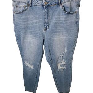 Wax Jeans Size 22 Light Wash Blue Distressed‎ Denim Casual